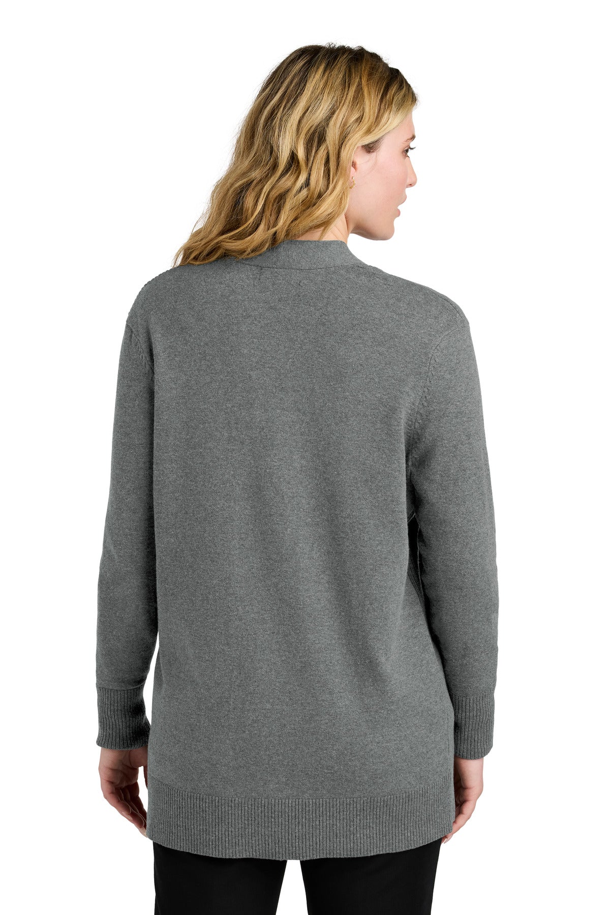 MdHtGrey Port Authority Women's Easy Care Open-Front Cardigan Sweater LSW2890
