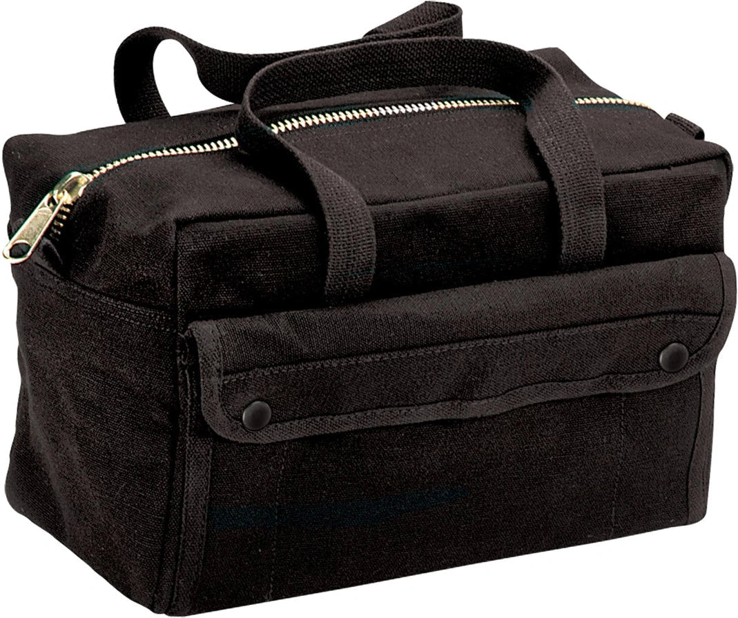 Mechanics Tool Bag with Brass Zipper - Black