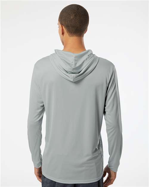 Medium Grey Bahama Performance Hooded Long Sleeve T-Shirt - 220
