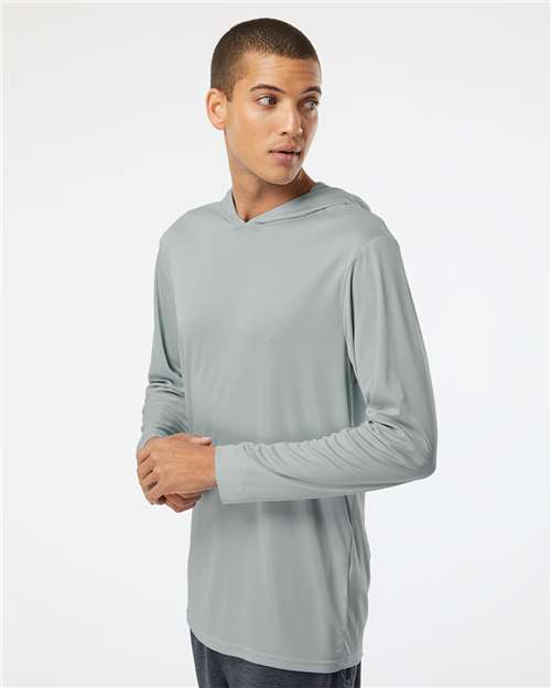 Medium Grey Bahama Performance Hooded Long Sleeve T-Shirt - 220