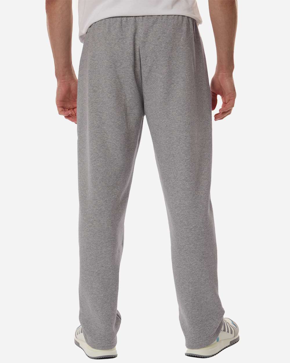 Medium Grey Heather/ White Men's Fleece Sweatpants - AT215 plain