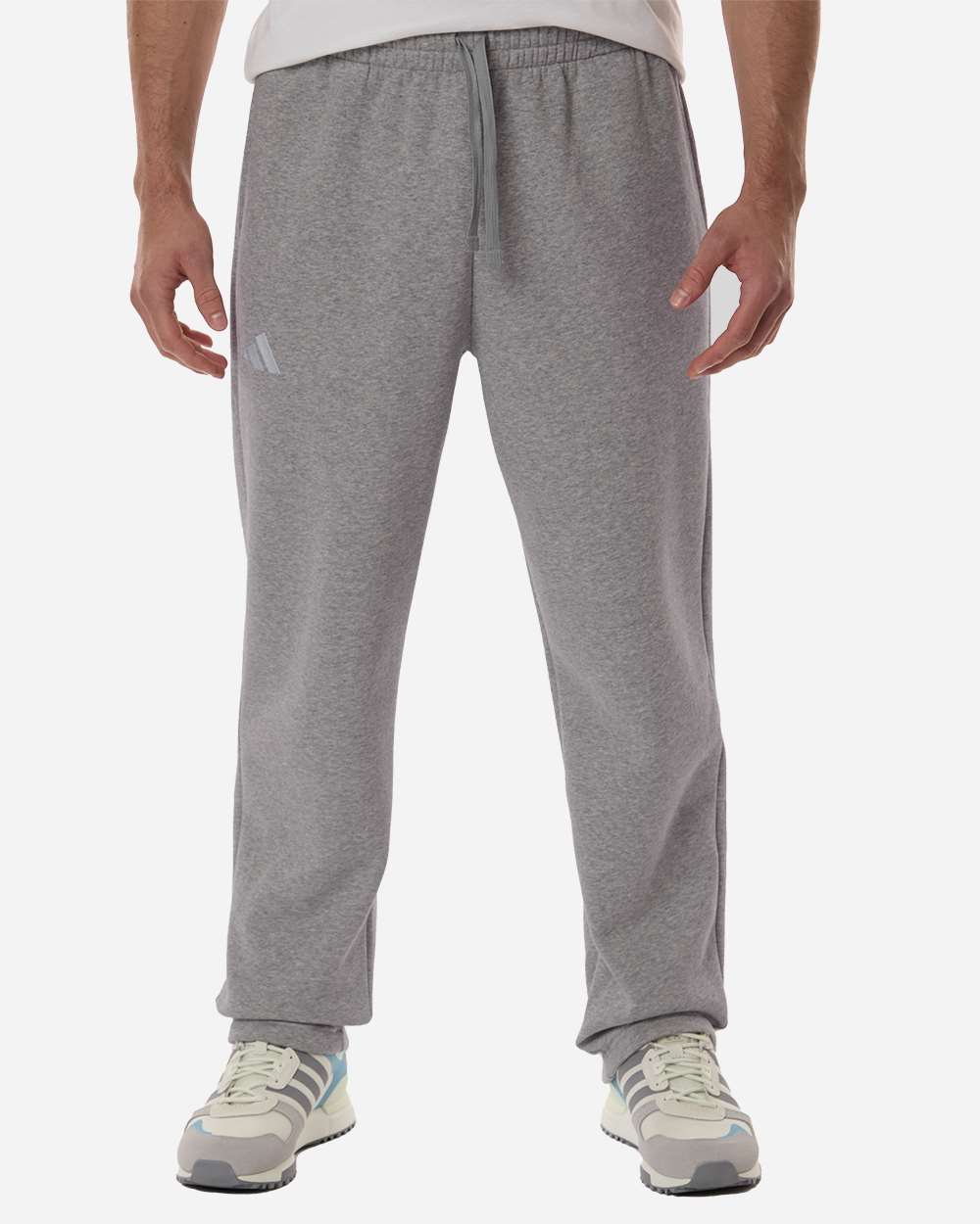 Medium Grey Heather/ White Men's Fleece Sweatpants - AT215