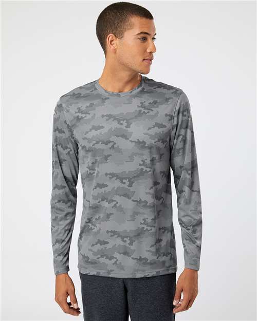 Medium Grey Pompano Performance Camo Long Sleeve T-Shirt - 217
