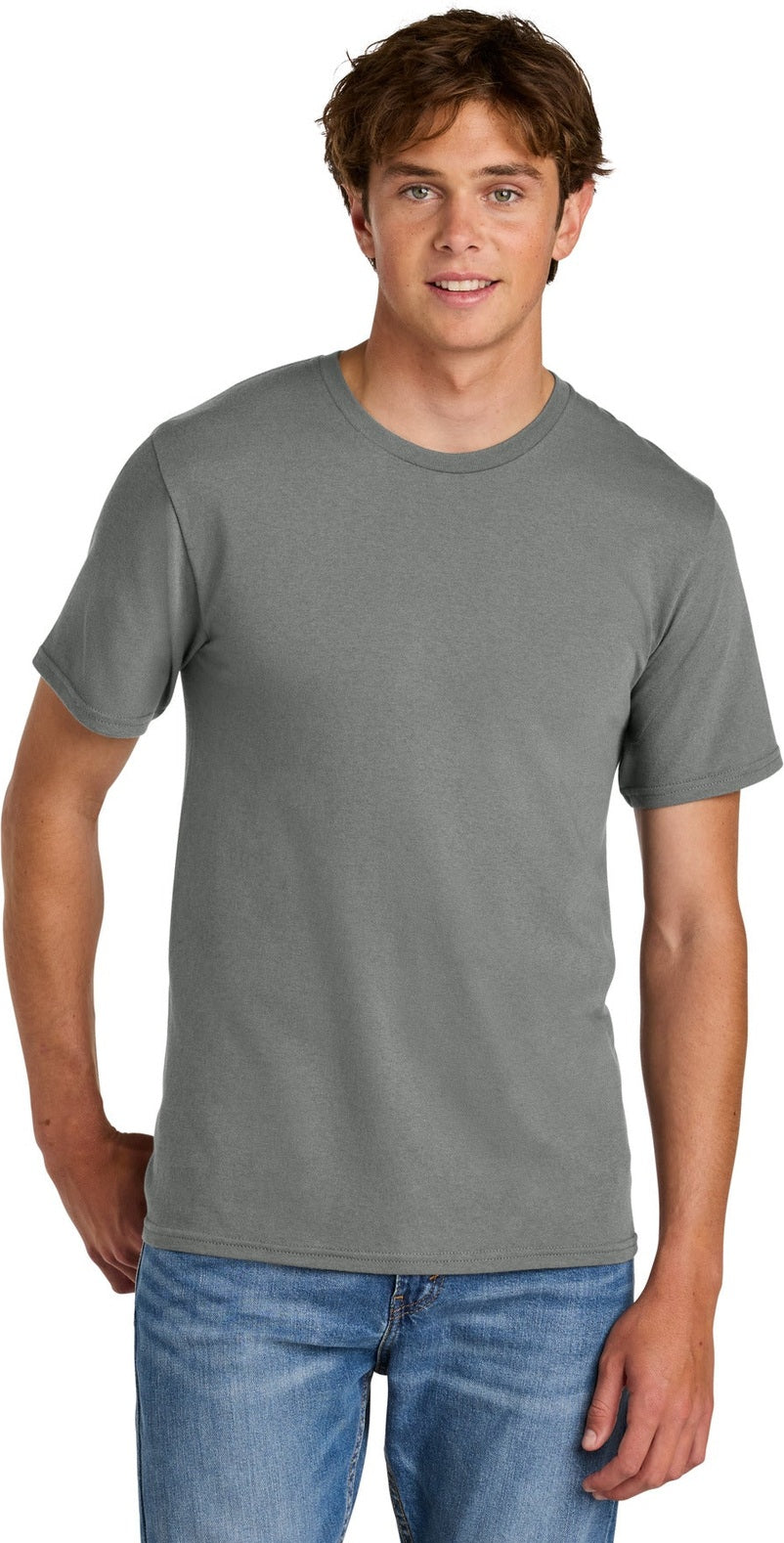 MediumGrey Port & Co Easy Cotton Tee PC43