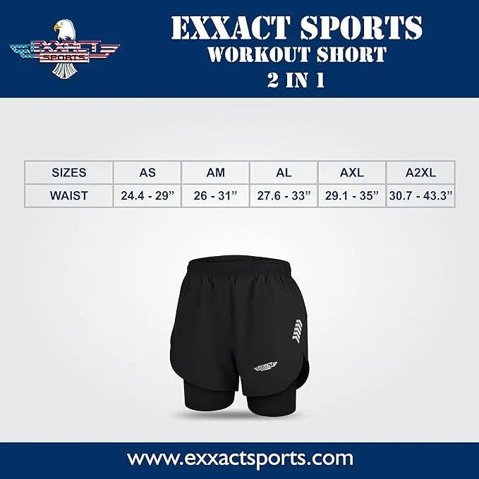 Men’s 2 in 1 Athletic Shorts with Compression Liner (red)