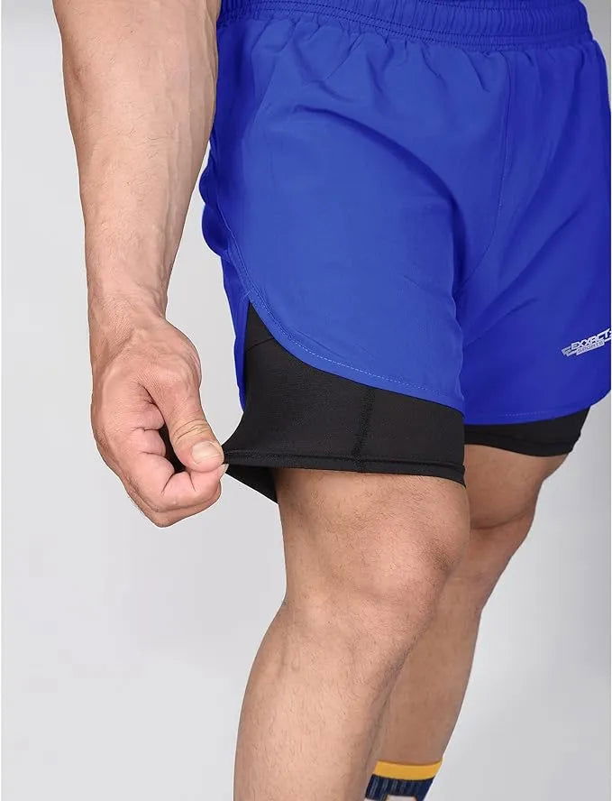 Men’s 2 in 1 Athletic Shorts with Compression Liner (royal Blue)