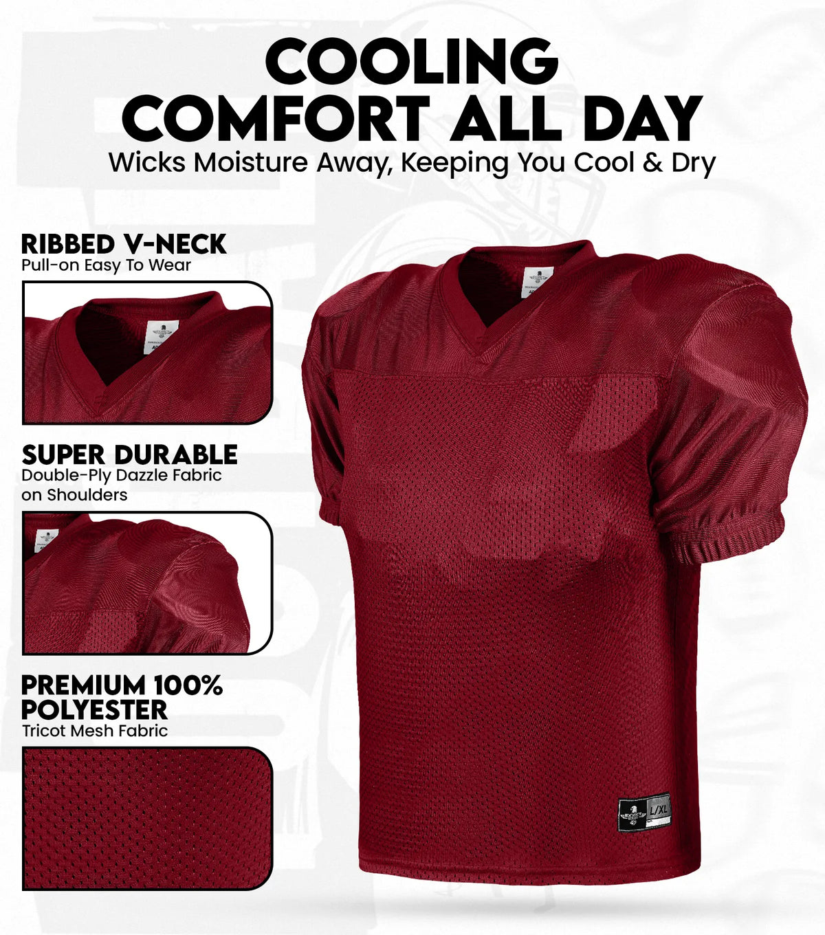 Men’s Adult Football Practice Jersey (maroon)