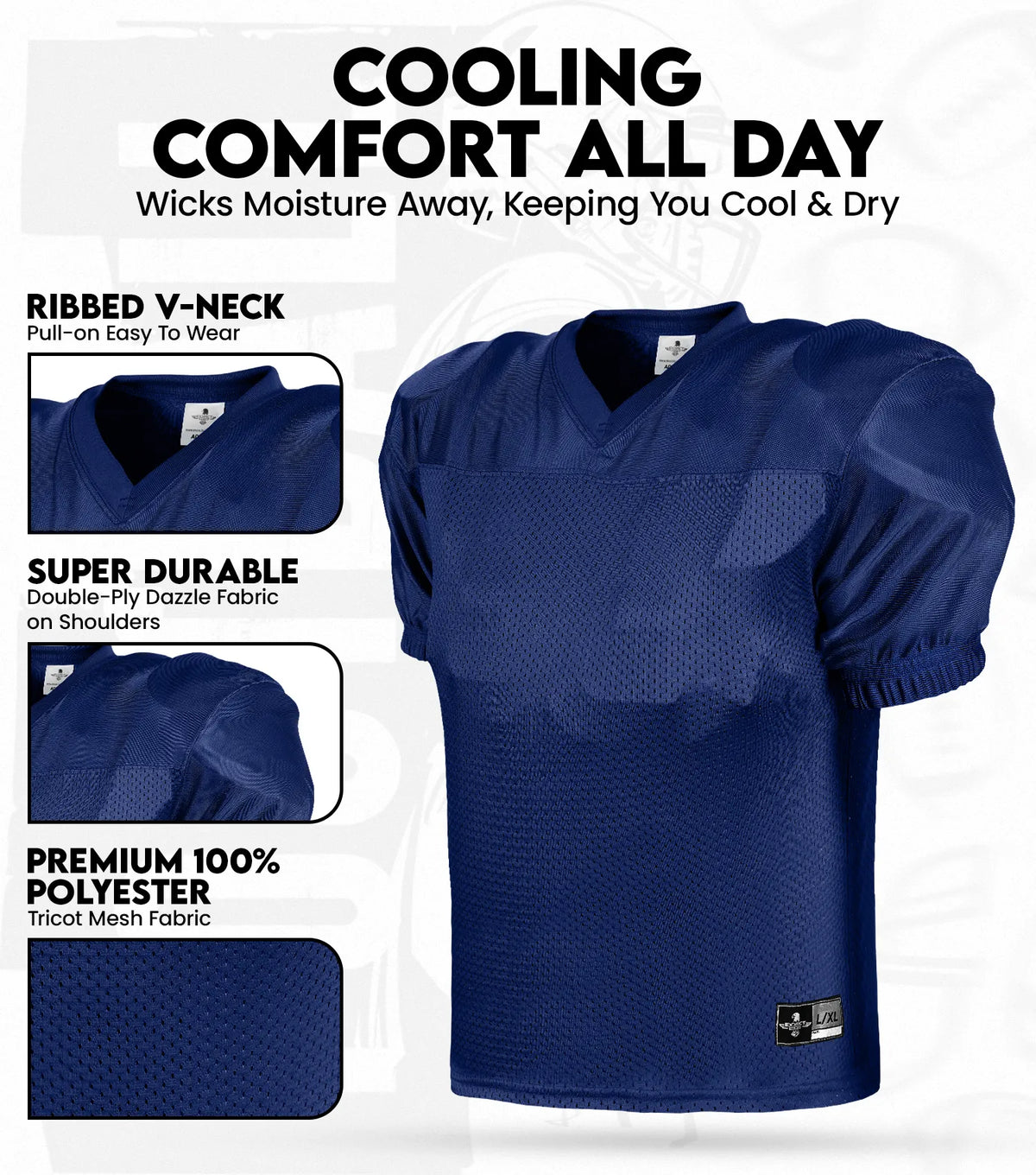 Men’s Adult Football Practice Jersey (navy)