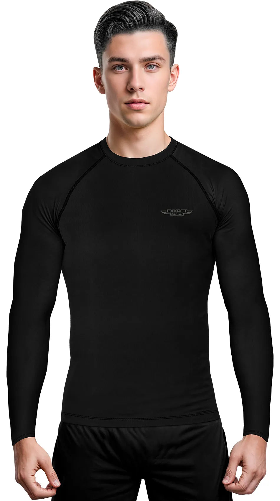 Men’s Black Bjj Rash Guard Long Sleeve