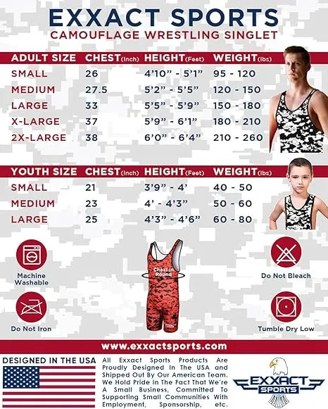 Men’s Camouflage Wrestling Singlets (desert Camo)