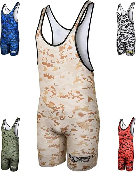 Men’s Camouflage Wrestling Singlets (desert Camo)