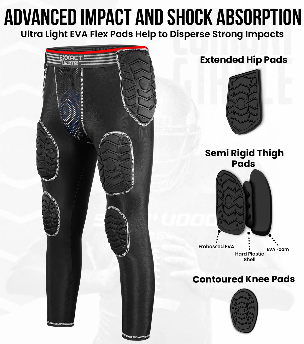 Men’s Combat 7-pads Compression Pant (black)