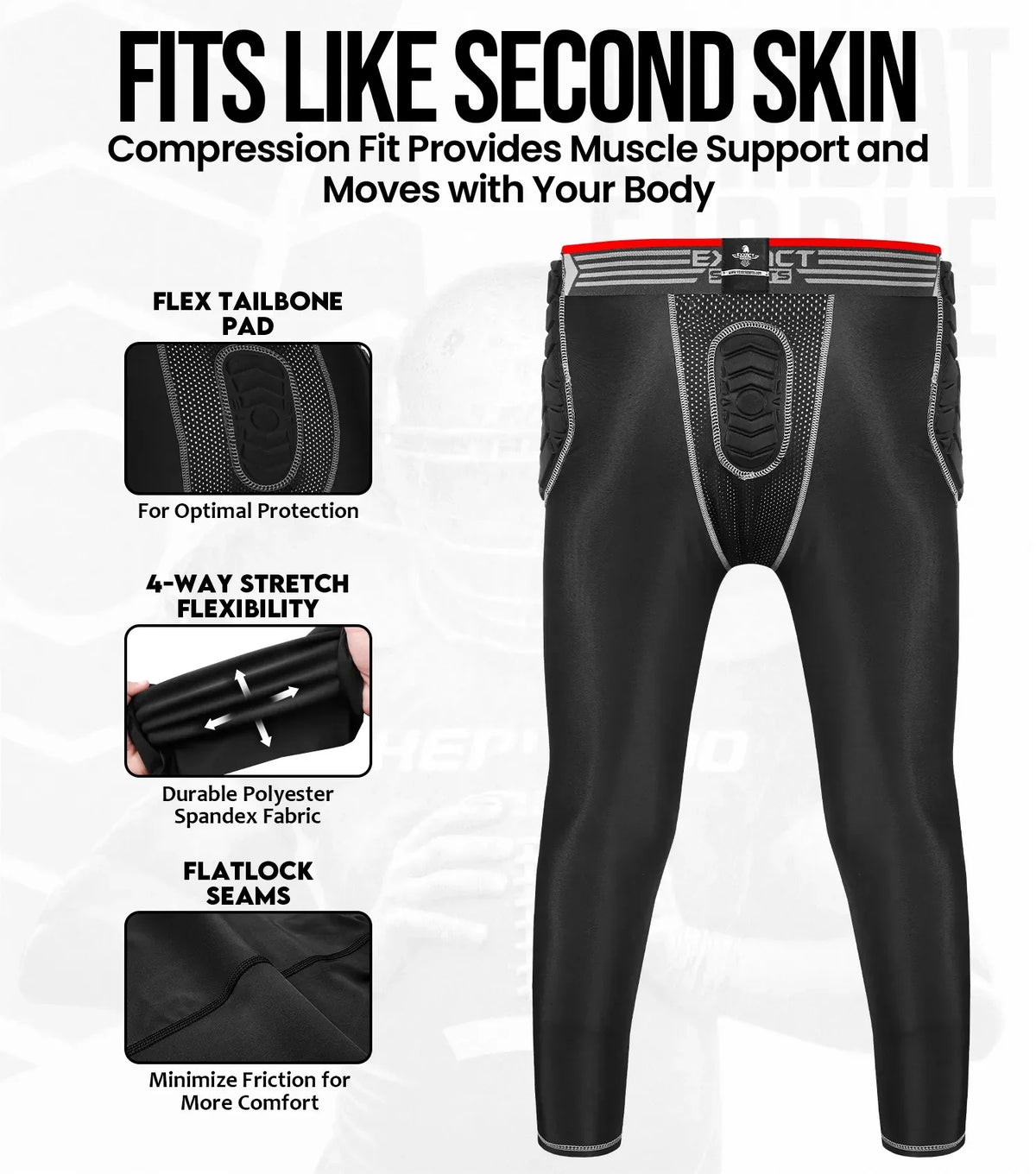 Men’s Combat 7-pads Compression Pant (black)