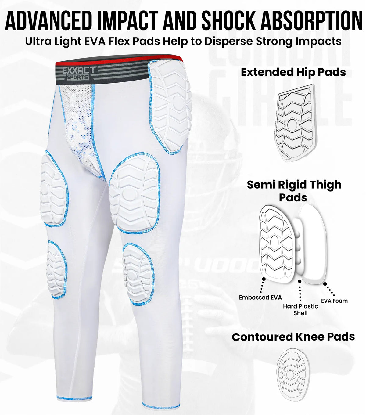 Men’s Combat 7-pads Compression Pant (white)