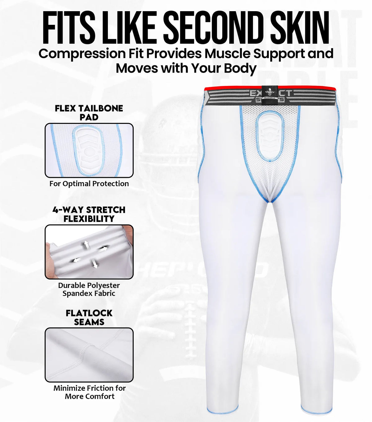 Men’s Combat 7-pads Compression Pant (white)