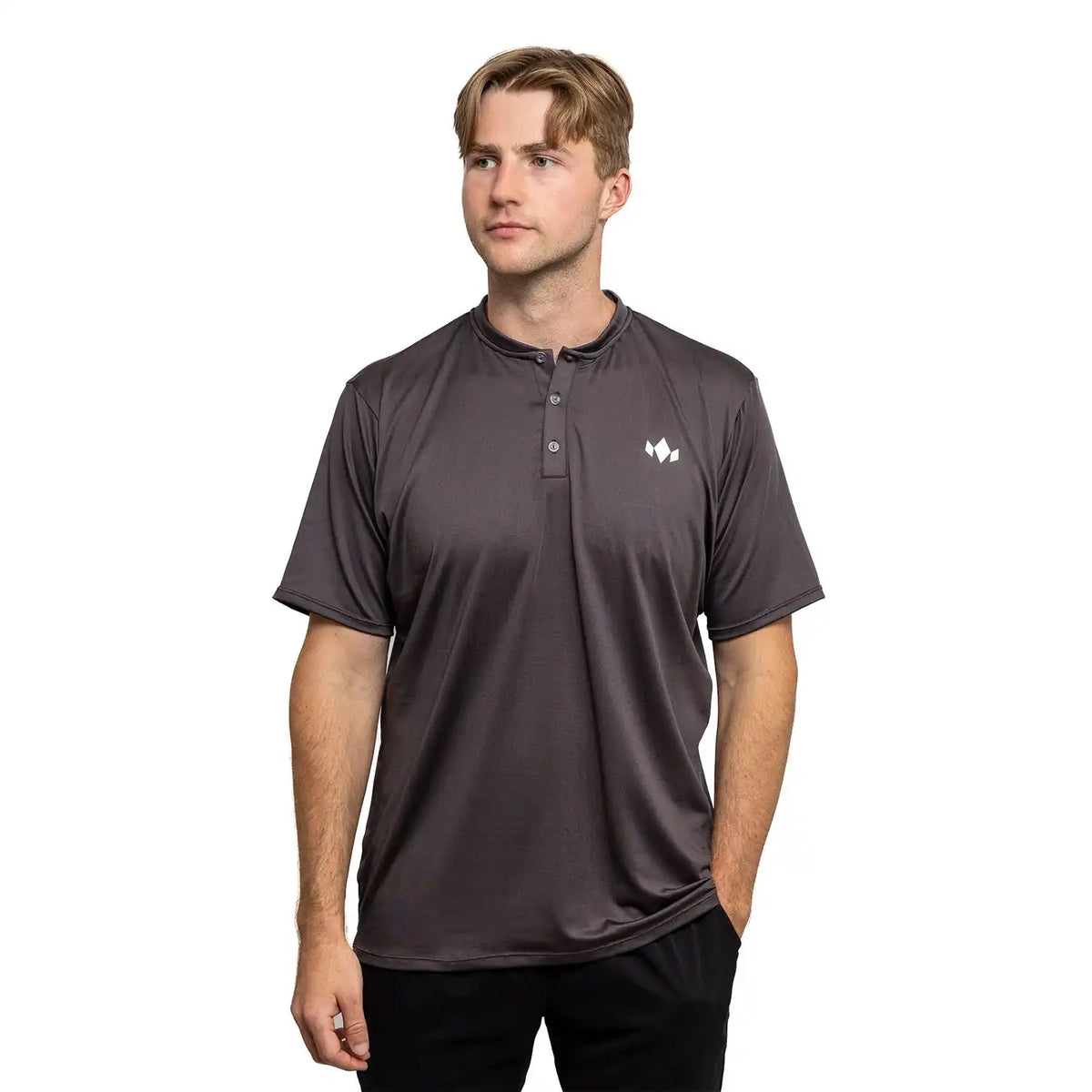 Men’s Essential Henley - Charcoal Grey / Xs