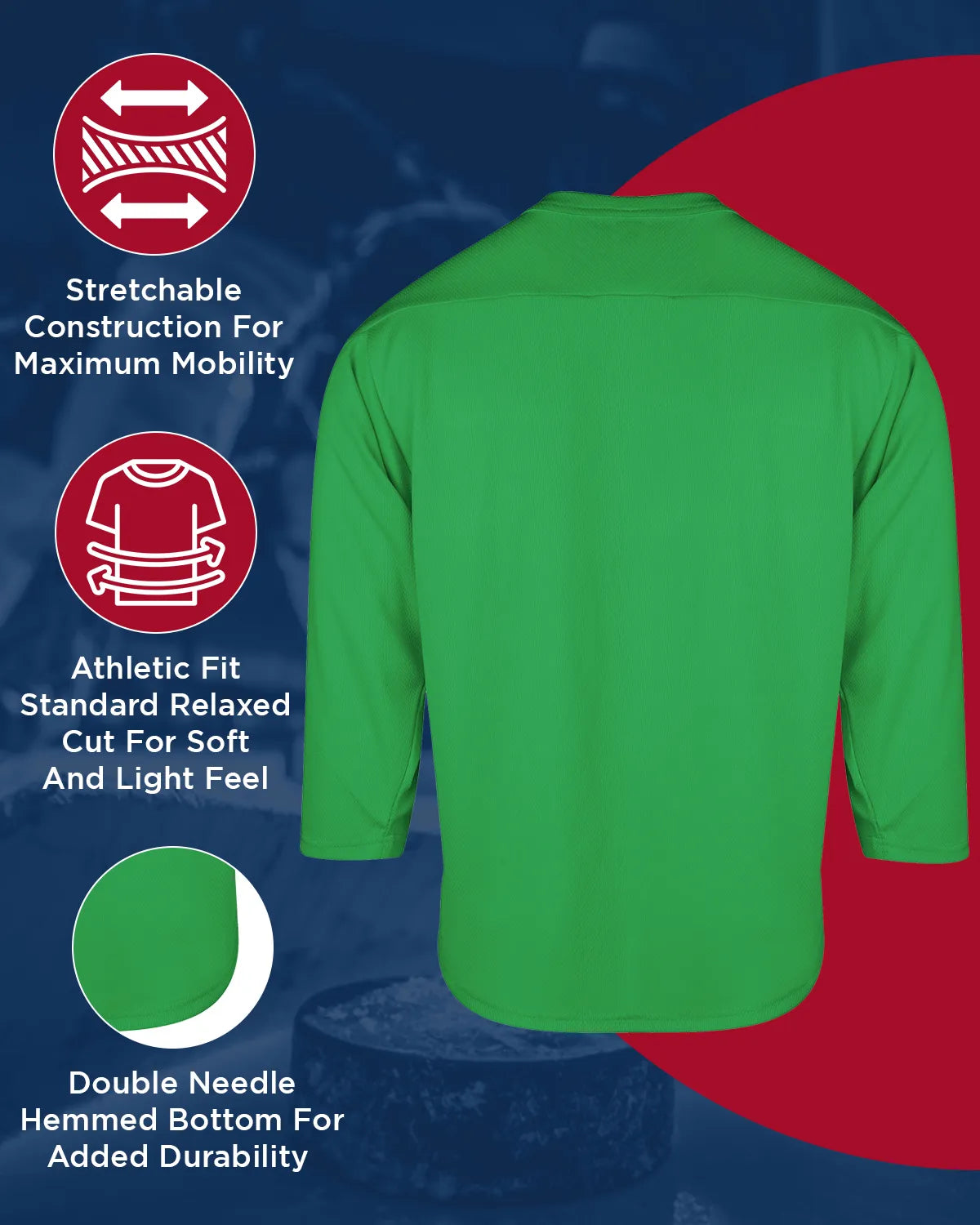 Men’s Green Hockey Practice Jerseys (adult)
