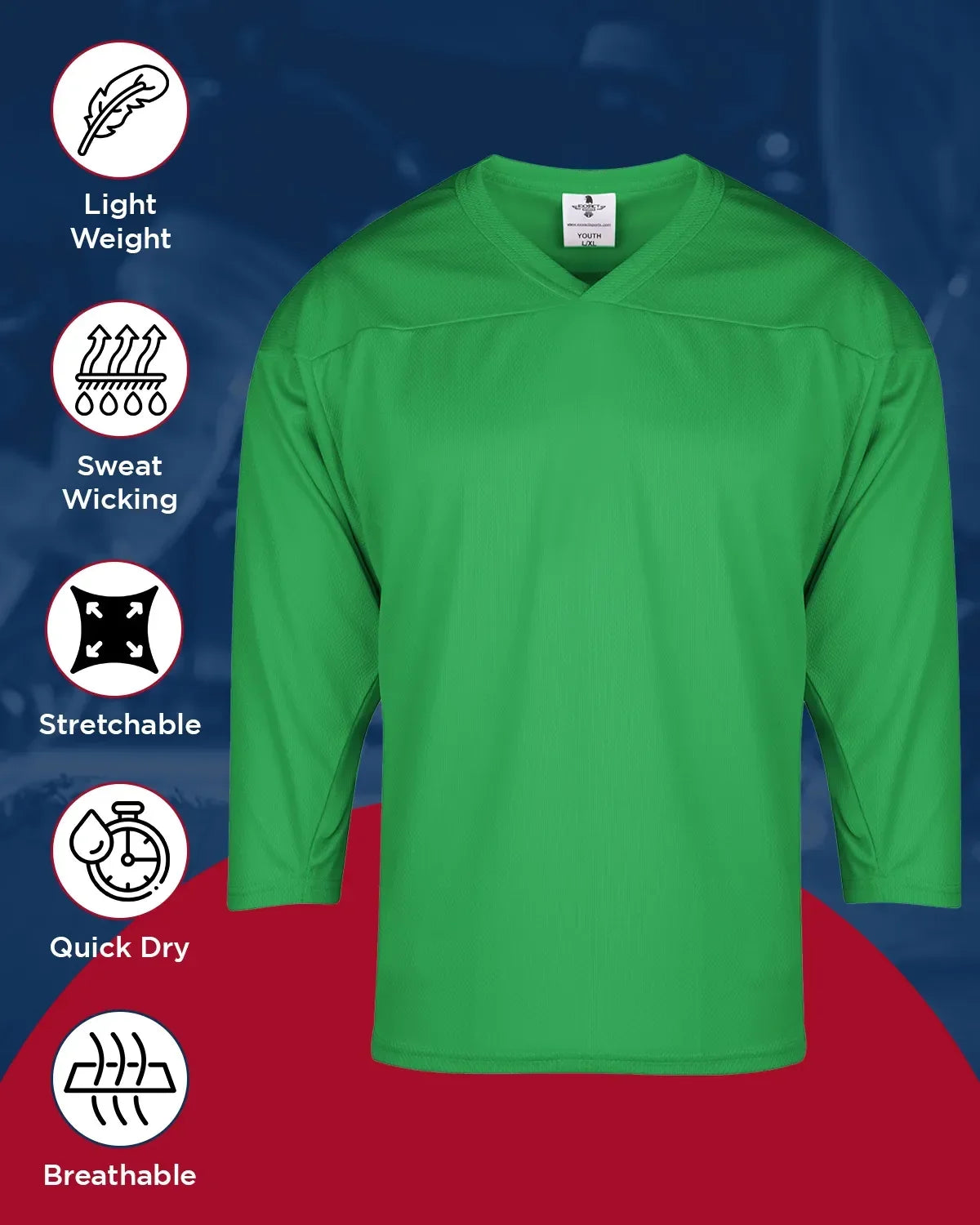 Men’s Green Hockey Practice Jerseys (adult)
