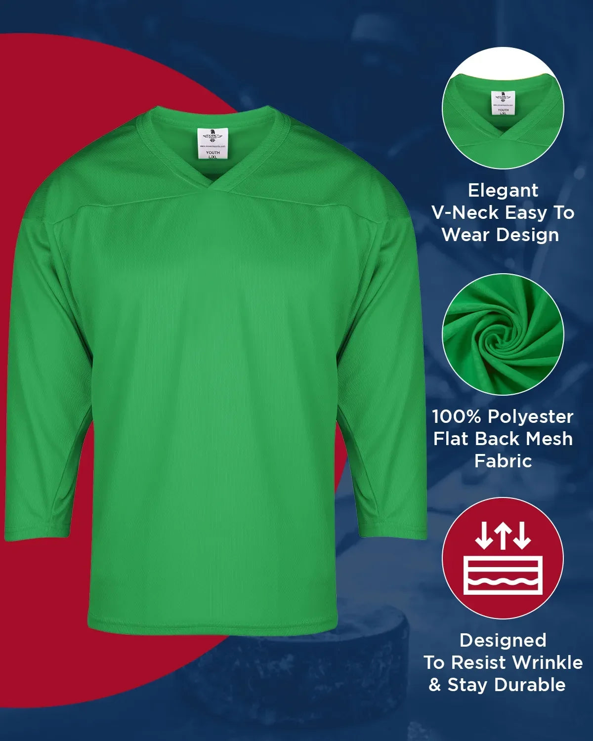 Men’s Green Hockey Practice Jerseys (adult)