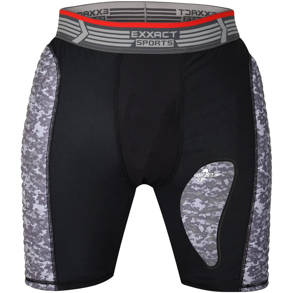 Men’s Padded Compression Sliding Shorts with Soft Athletic Cup (black/gray)