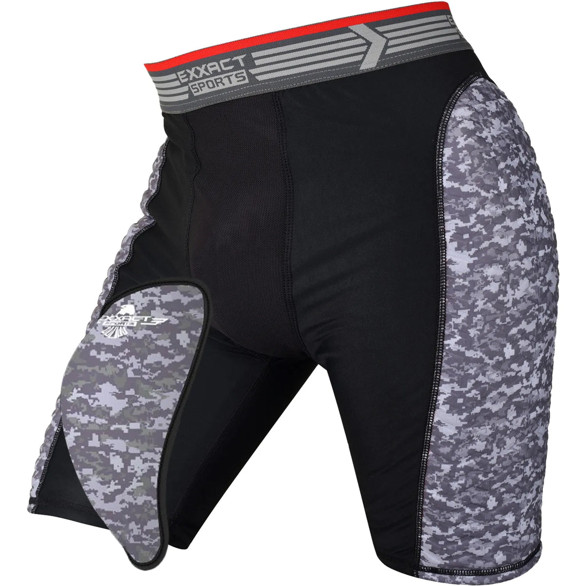 Men’s Padded Compression Sliding Shorts with Soft Athletic Cup (black/gray) - Small