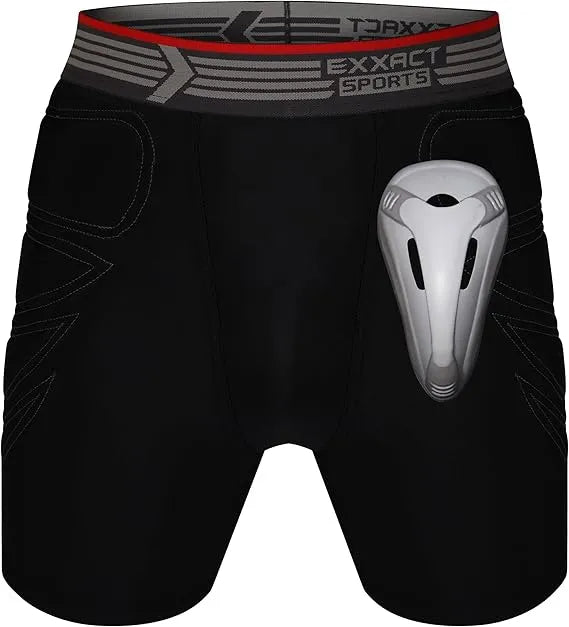 Men’s Padded Sliding Shorts with Hard Protective Cup (black)