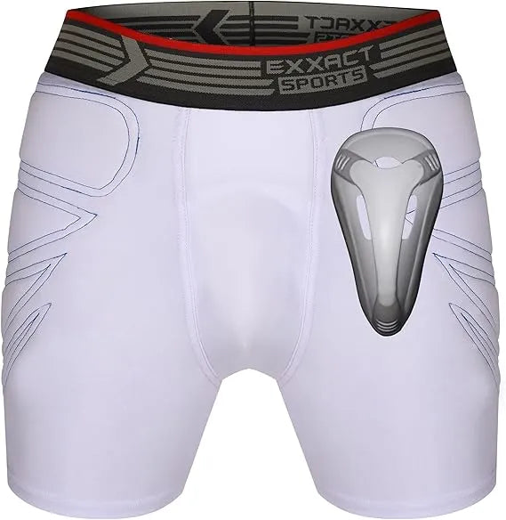 Men’s Padded Sliding Shorts with Hard Protective Cup (white)