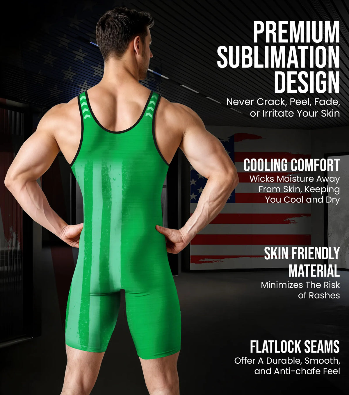 Men’s Patriot Wrestling Singlets (green)
