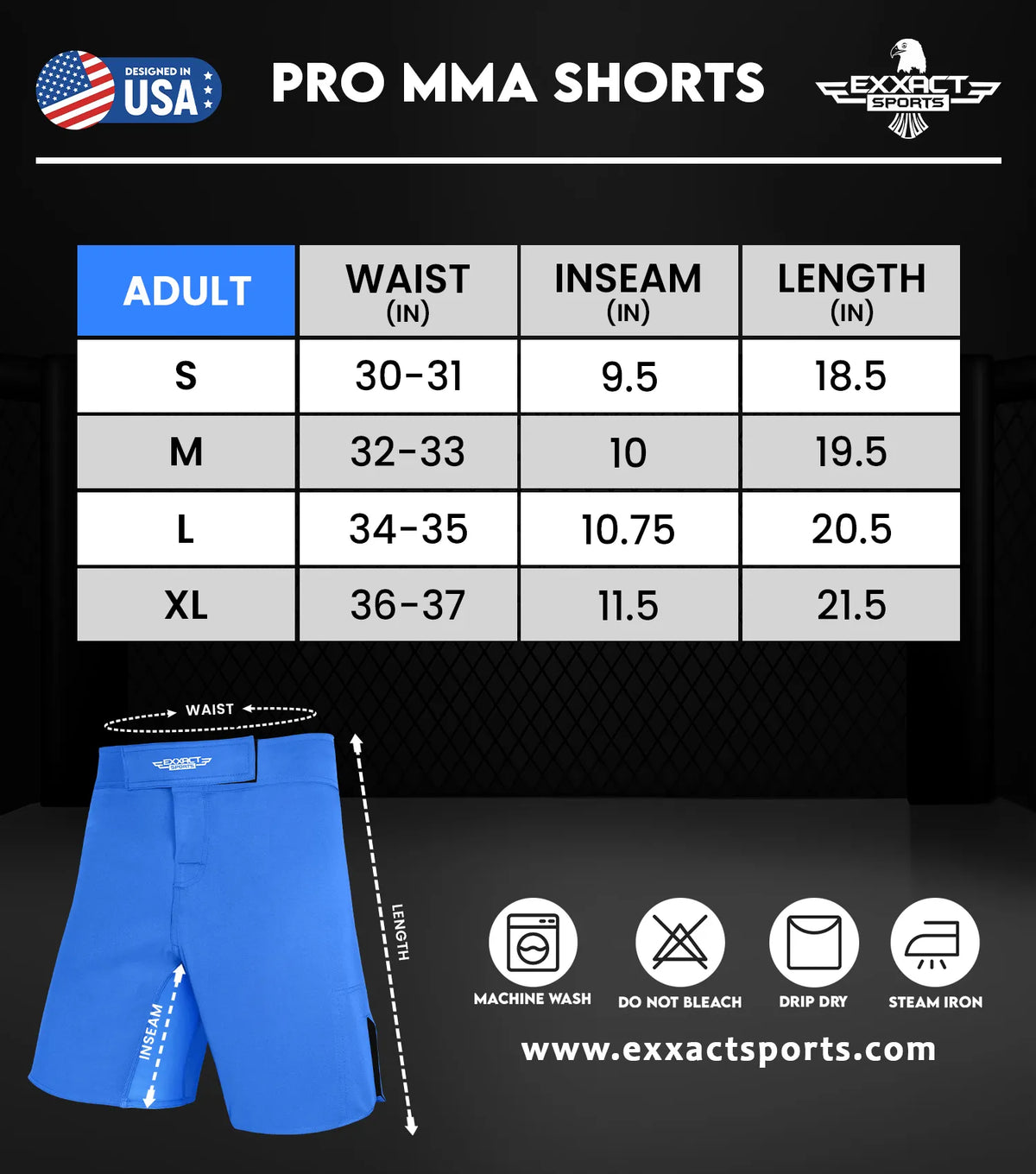 Men’s Pro Mma Shorts No-gi Bjj Jiu Jitsu for Boxing Ufc & Cross Training (red Usa)