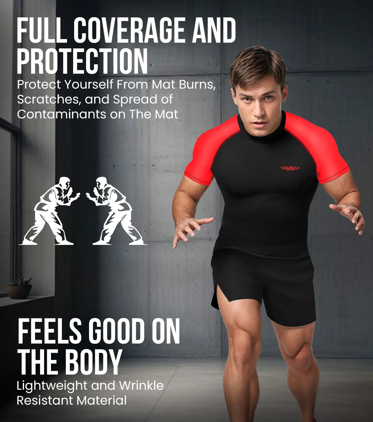 Men’s Red Bjj Rash Guard Short Sleeve