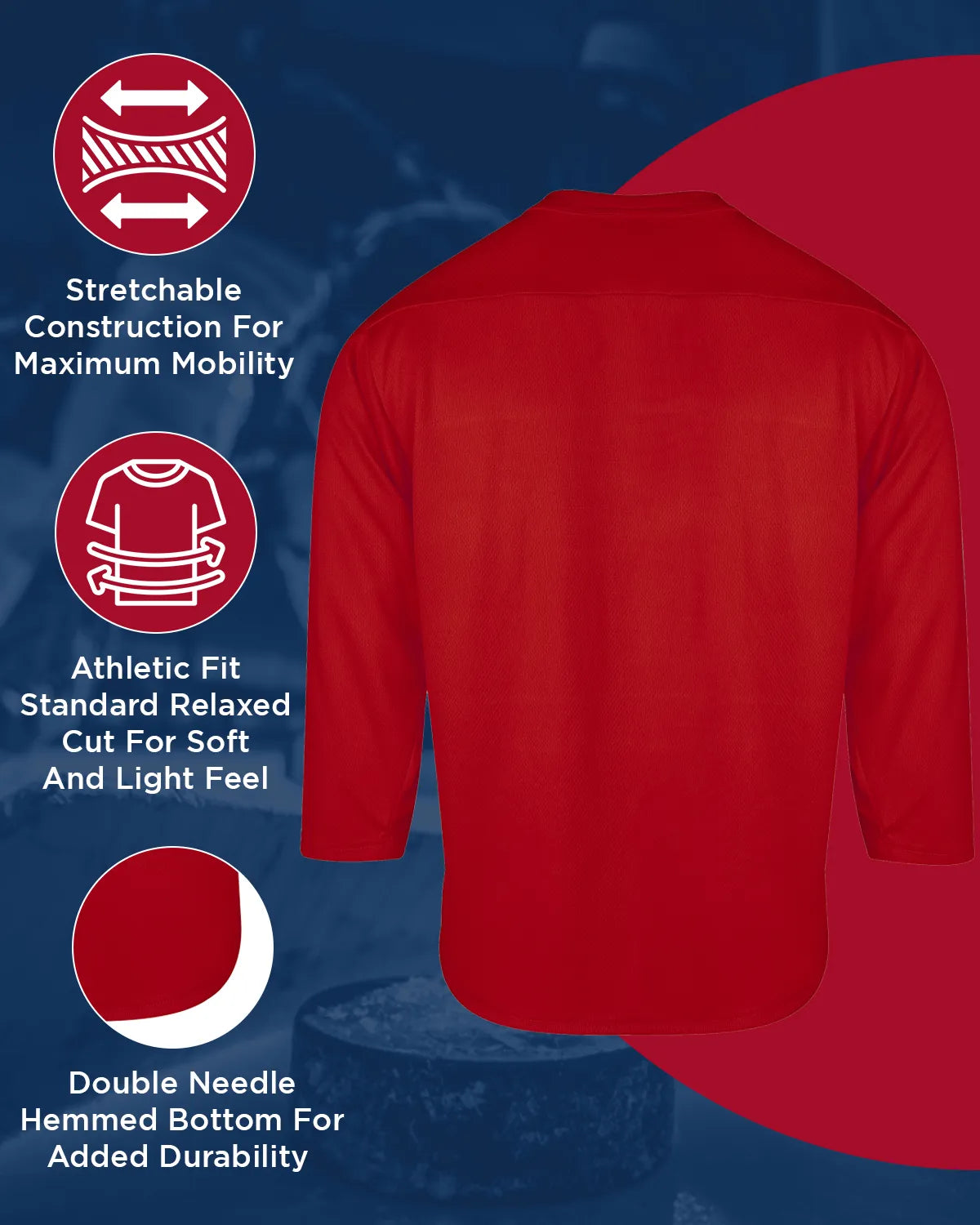 Men’s Red Hockey Practice Jerseys (adult)