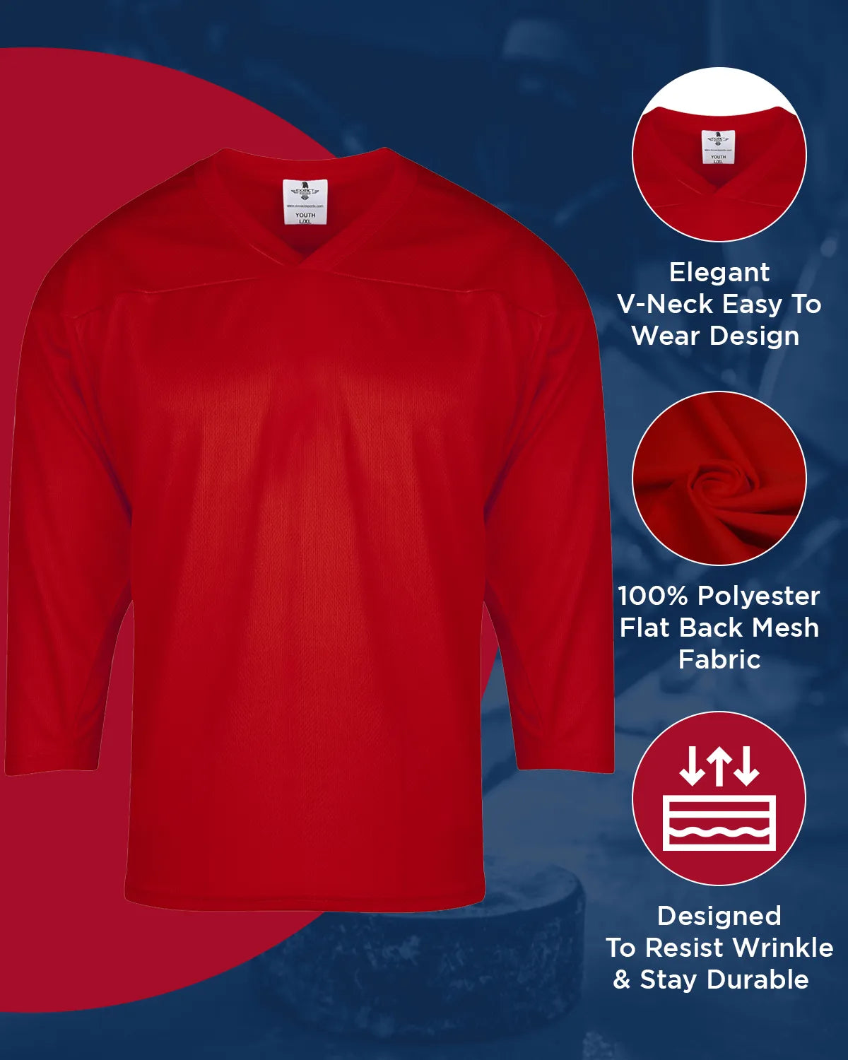 Men’s Red Hockey Practice Jerseys (adult)