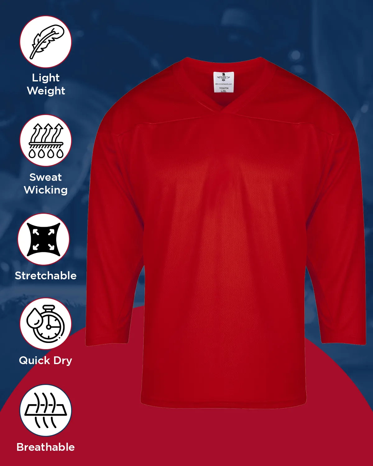 Men’s Red Hockey Practice Jerseys (adult)