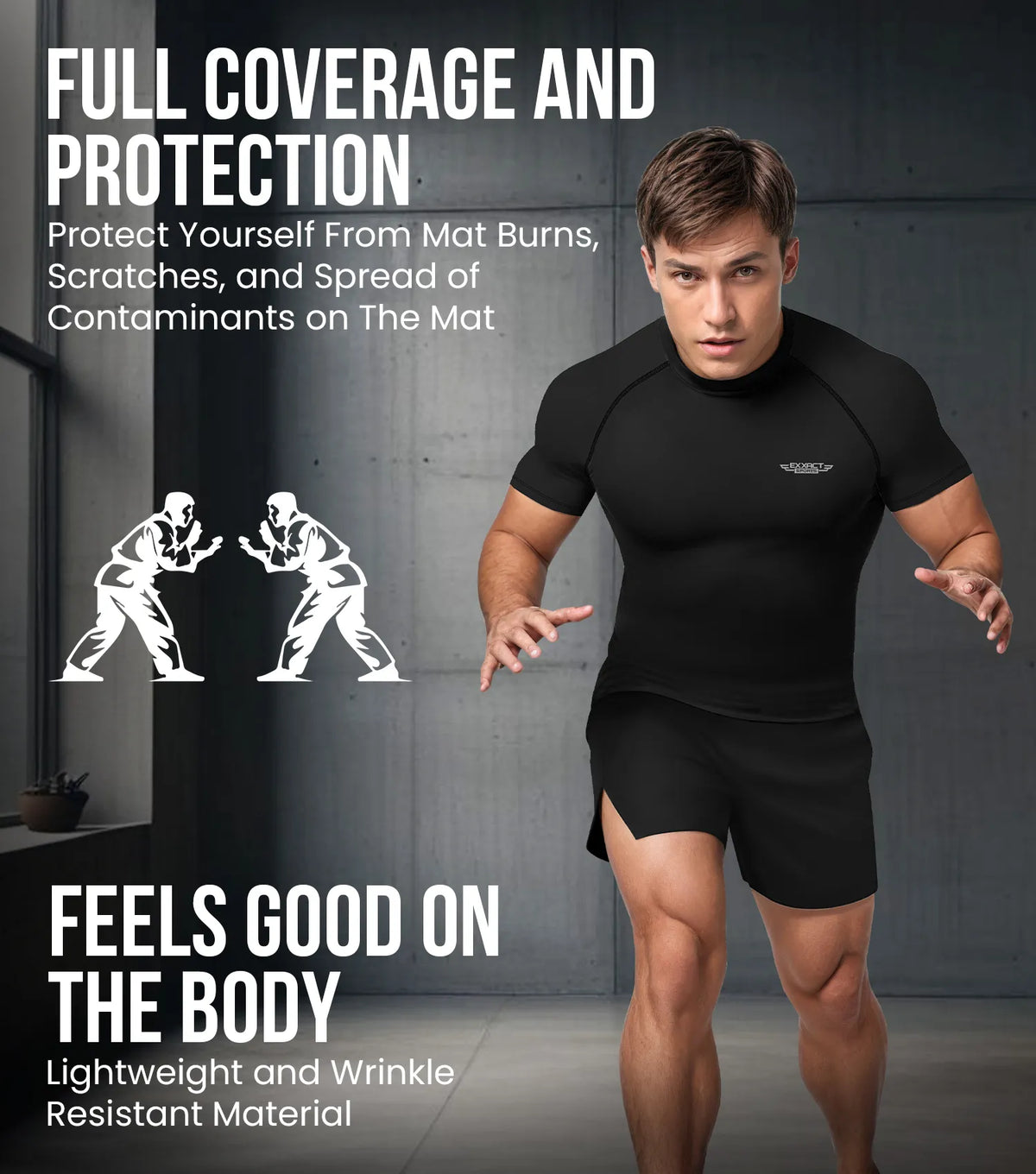 Men’s Red Texture Bjj Rash Guard Short Sleeve