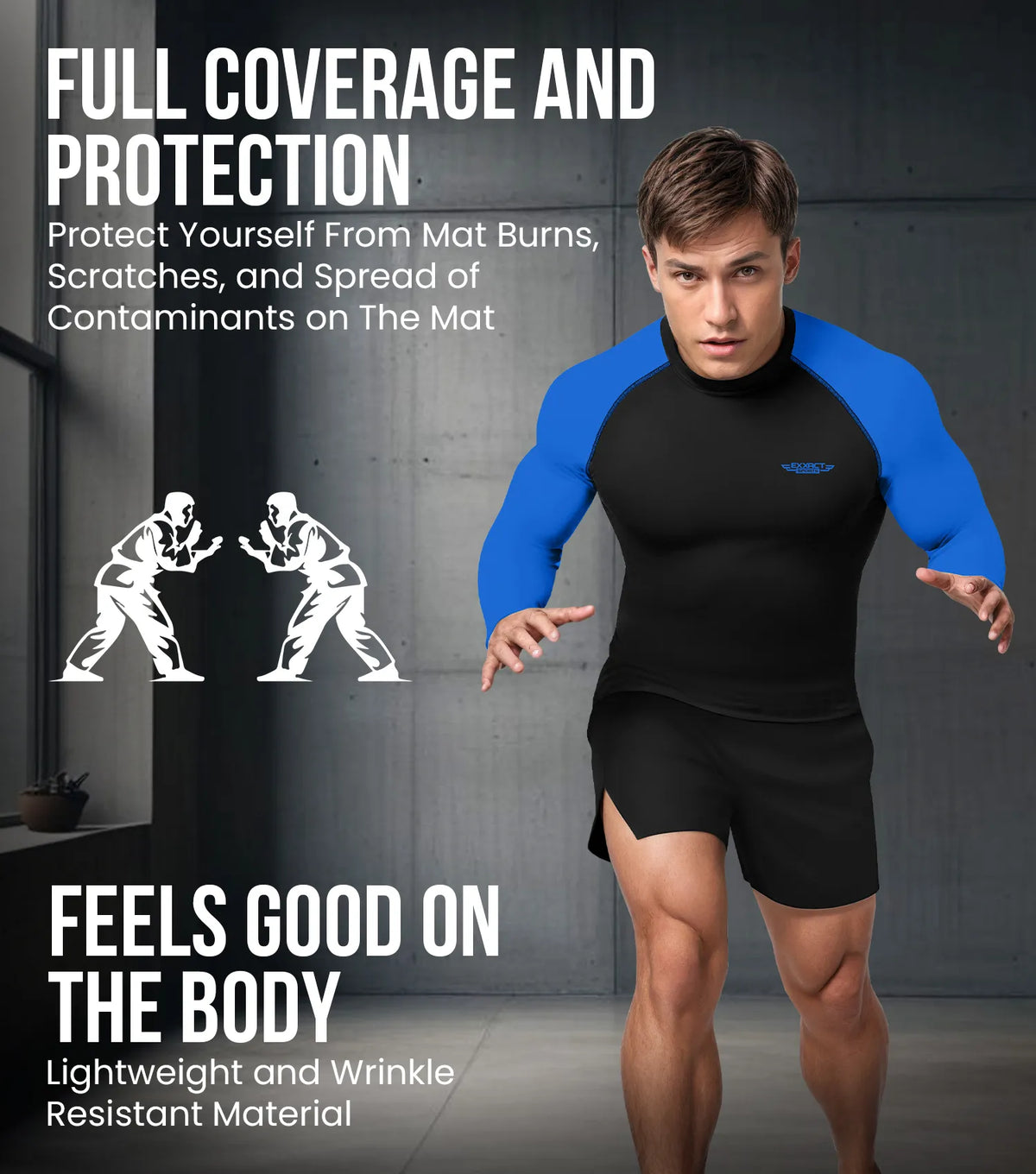 Men’s Royal Blue Bjj Rash Guard Long Sleeve