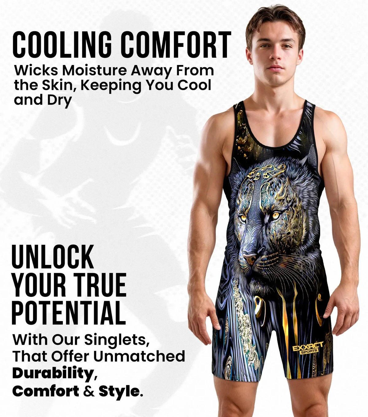 Men’s Sublimated Wrestling Singlets (black Lion)