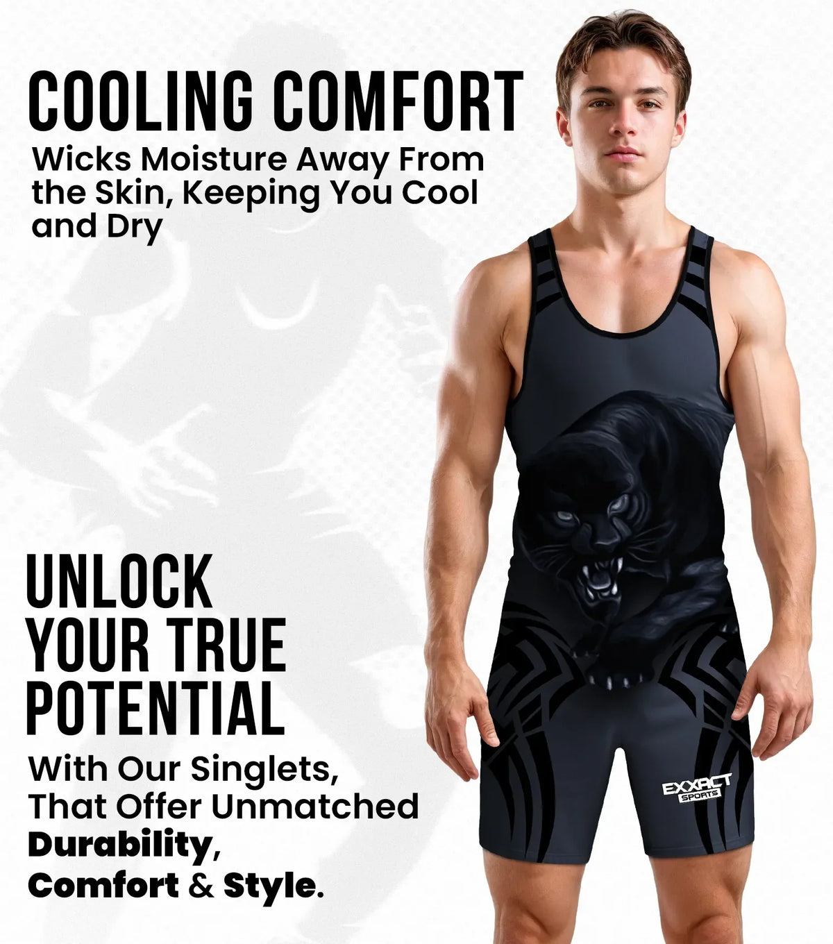 Men’s Sublimated Wrestling Singlets (black Panther)