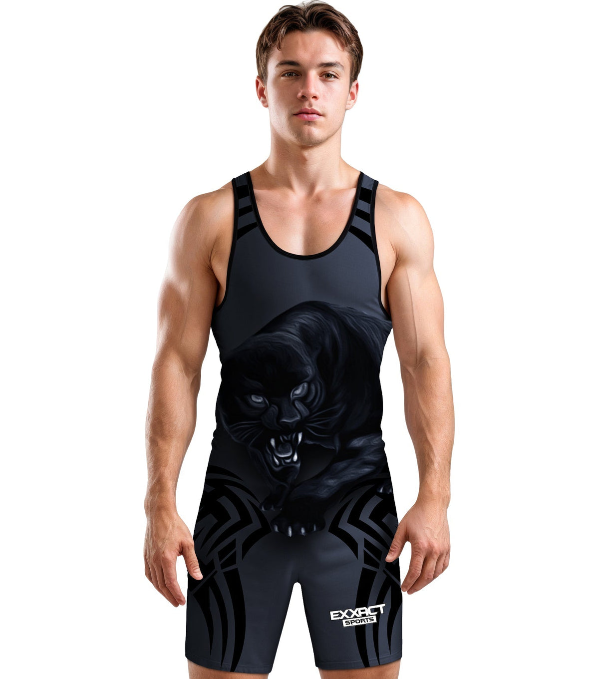 Men’s Sublimated Wrestling Singlets (black Panther)