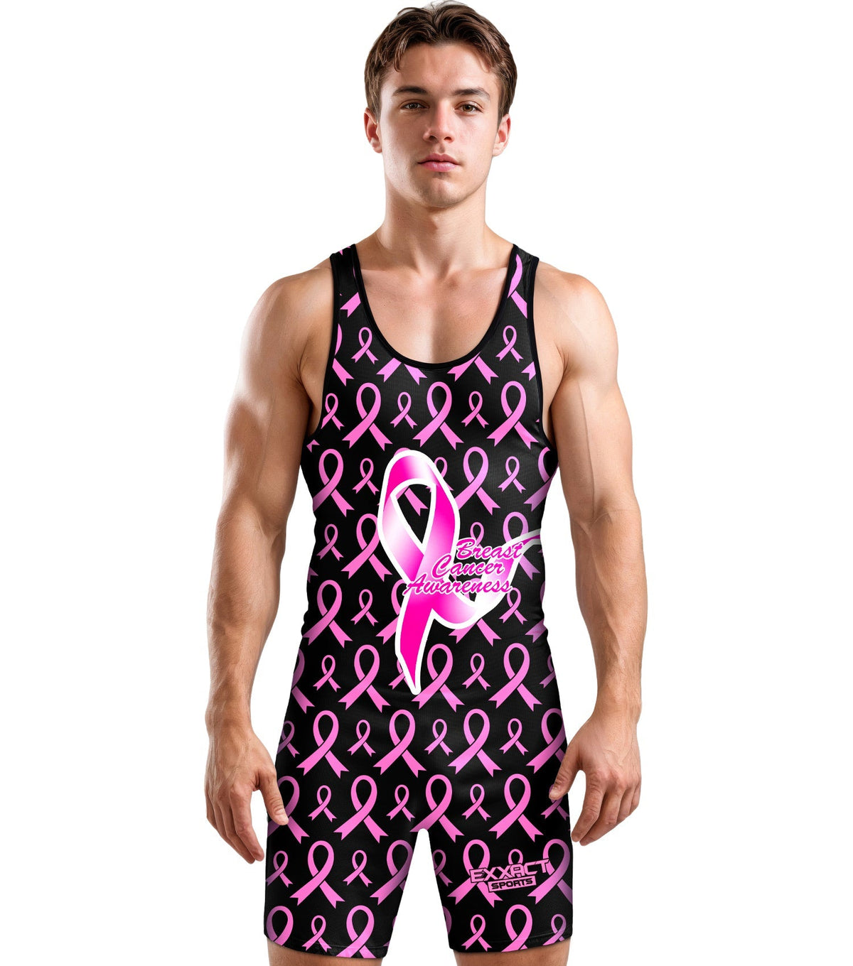 Men’s Sublimated Wrestling Singlets (breast Cancer)