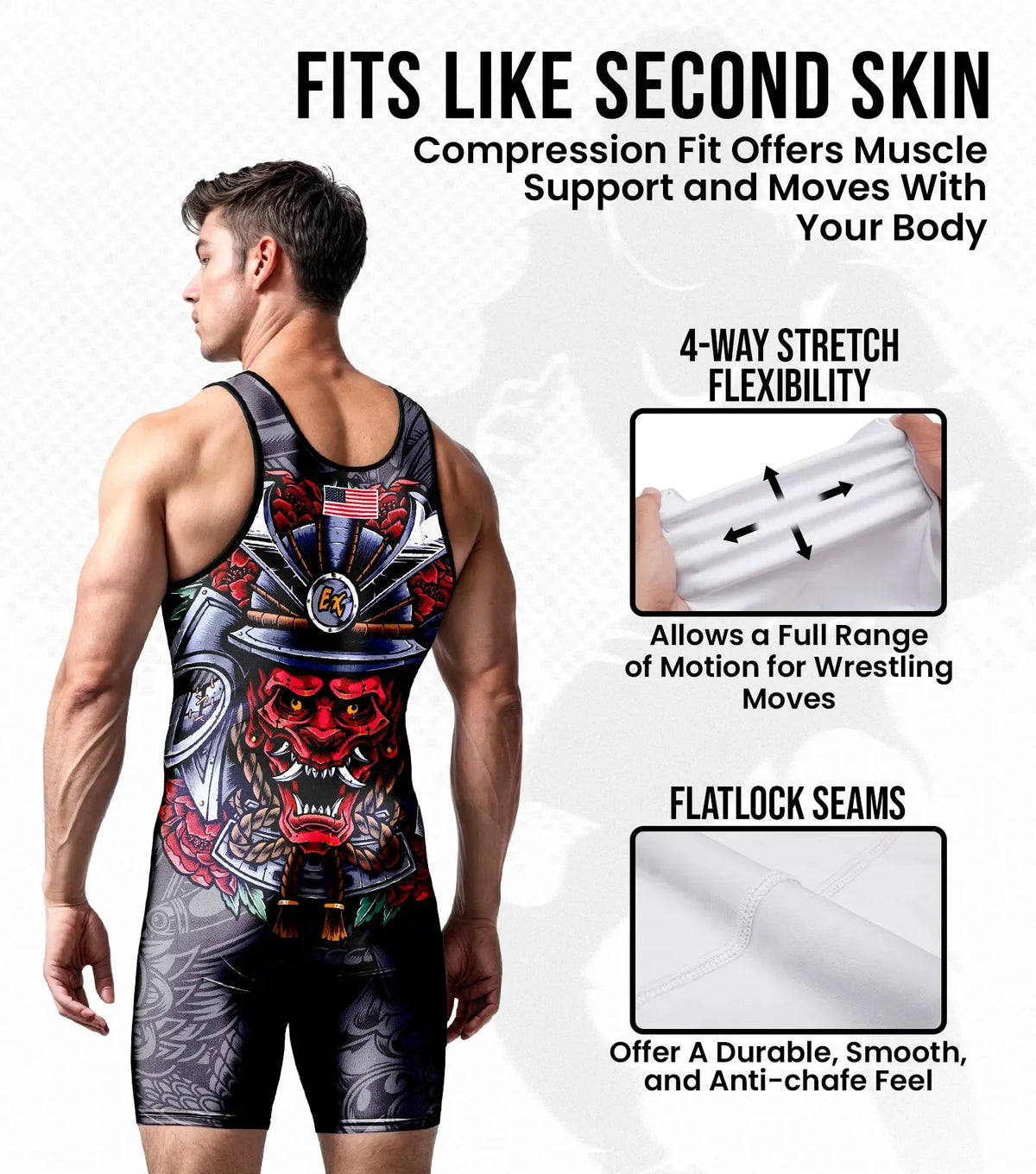 Men’s Sublimated Wrestling Singlets (samurai)