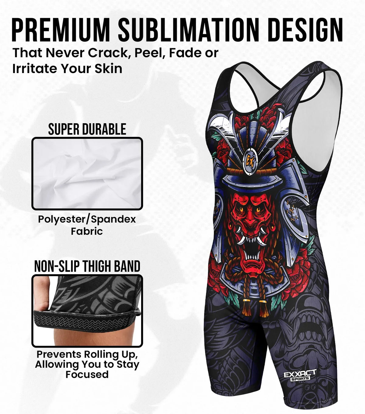 Men’s Sublimated Wrestling Singlets (samurai)