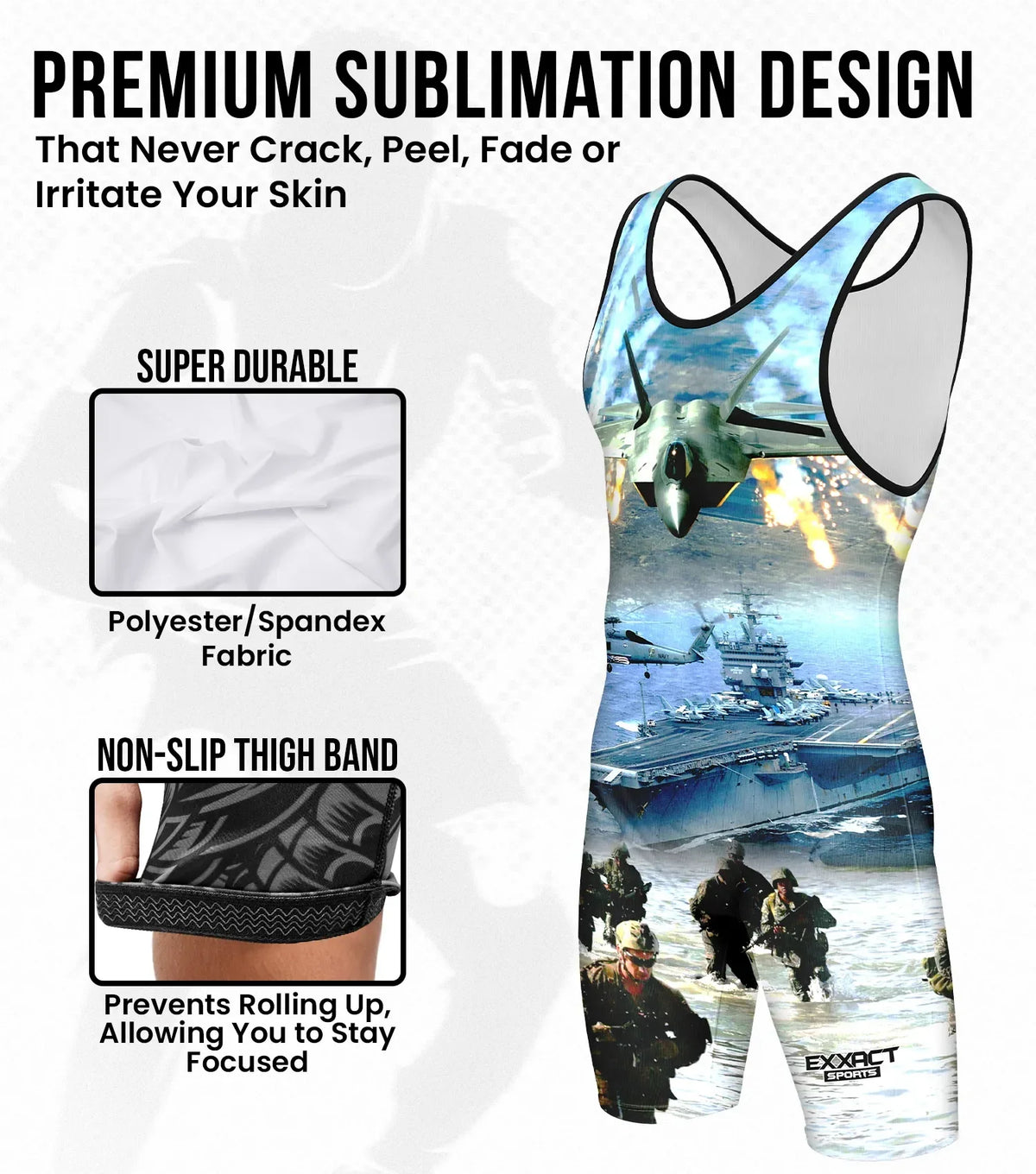 Men’s Sublimated Wrestling Singlets (us Army)