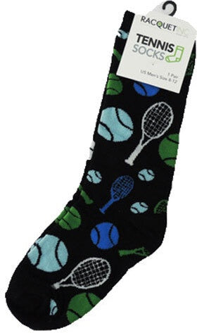 Men’s Tennis Dress Socks (1x) - Black Blue Green White
