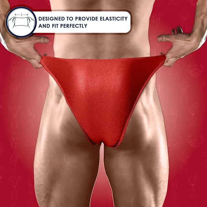 Men’s V-cut Bodybuilding Competition Posing Trunks (red)
