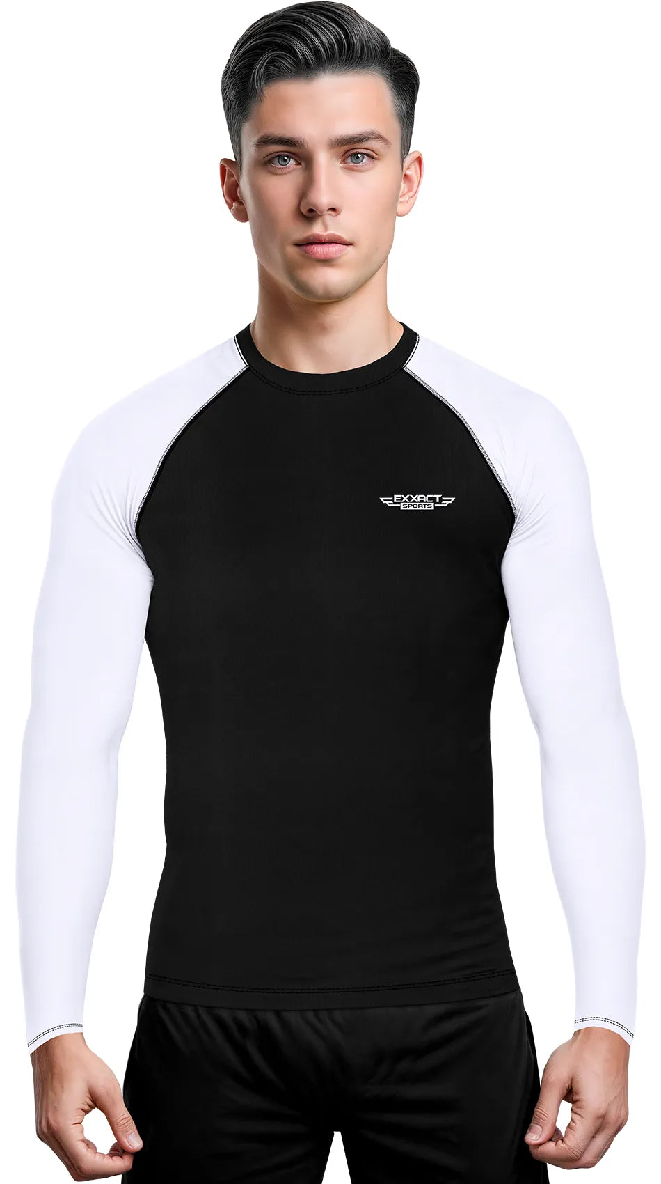 Men’s White Bjj Rash Guard Long Sleeve