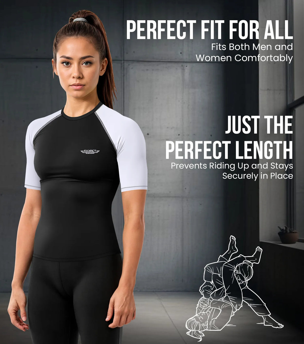 Men’s White Bjj Rash Guard Short Sleeve