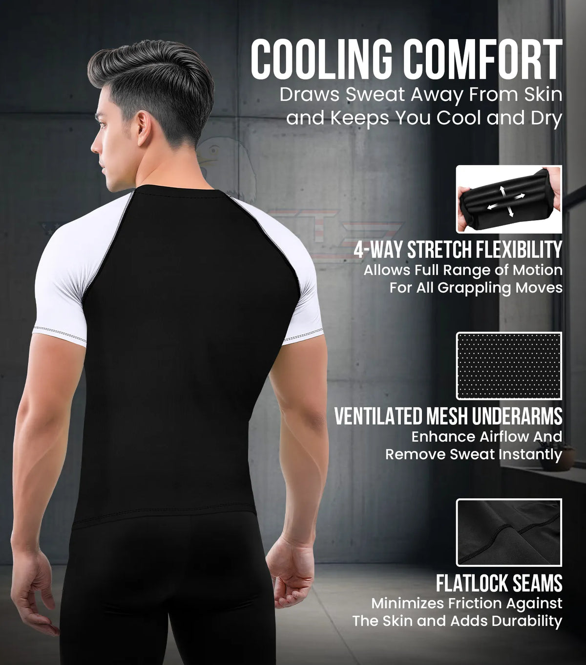 Men’s White Bjj Rash Guard Short Sleeve