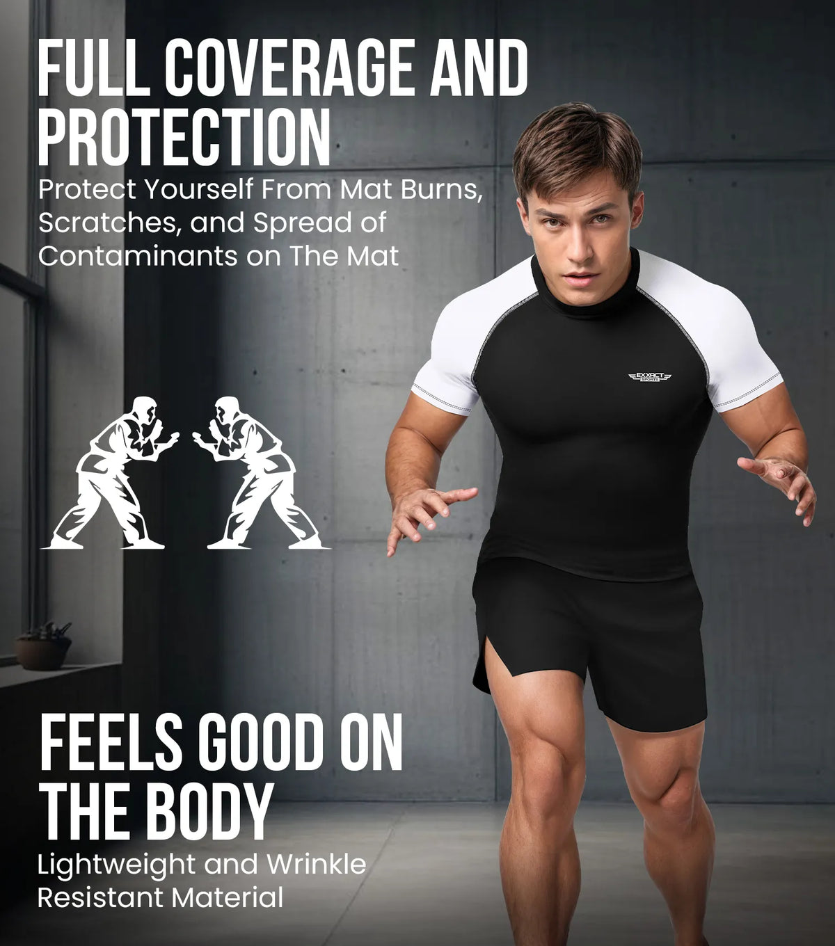 Men’s White Bjj Rash Guard Short Sleeve