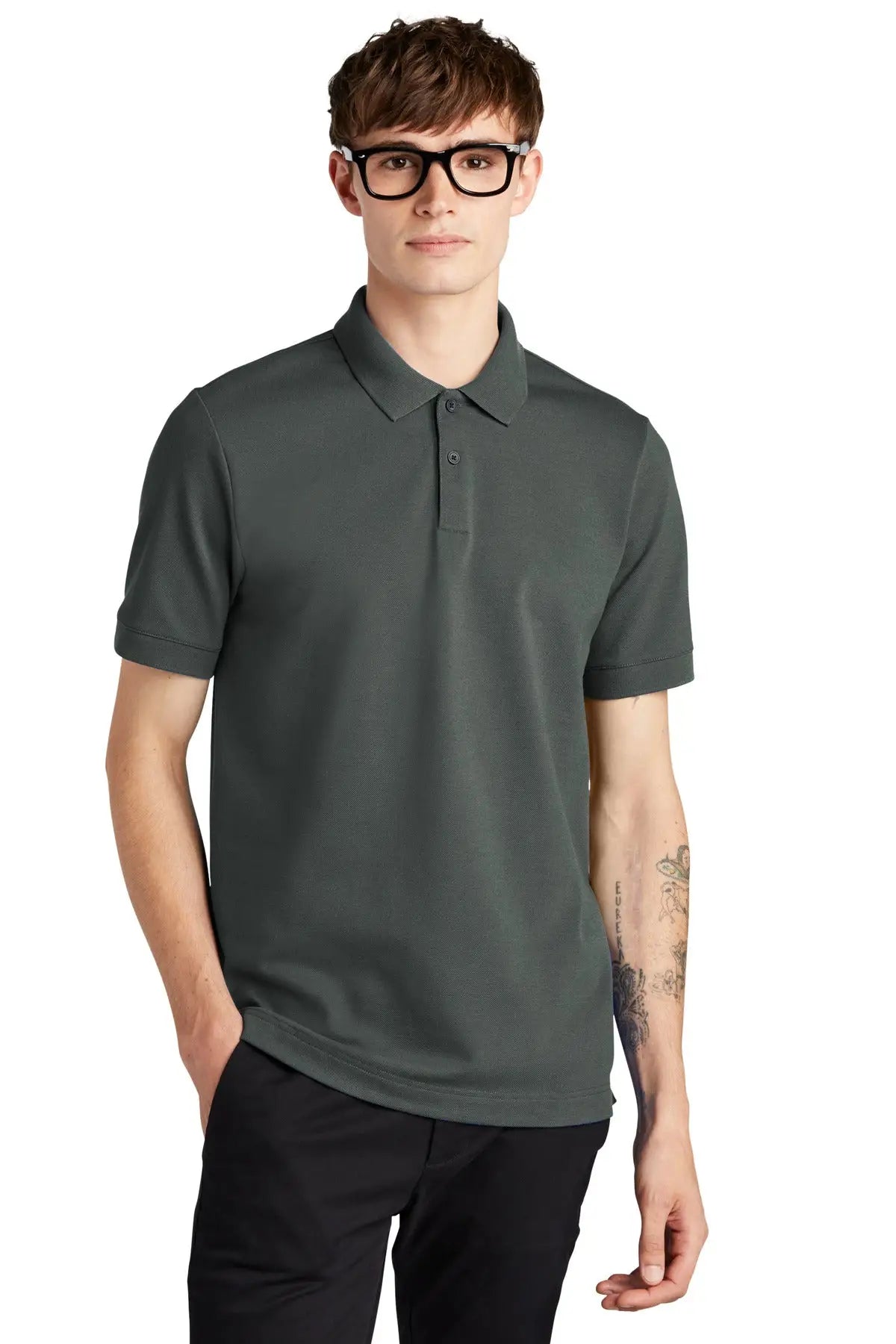 Mercer + mettle Mm1000 Stretch Heavyweight Pique Polo - Anchor Gray - Adult Xs