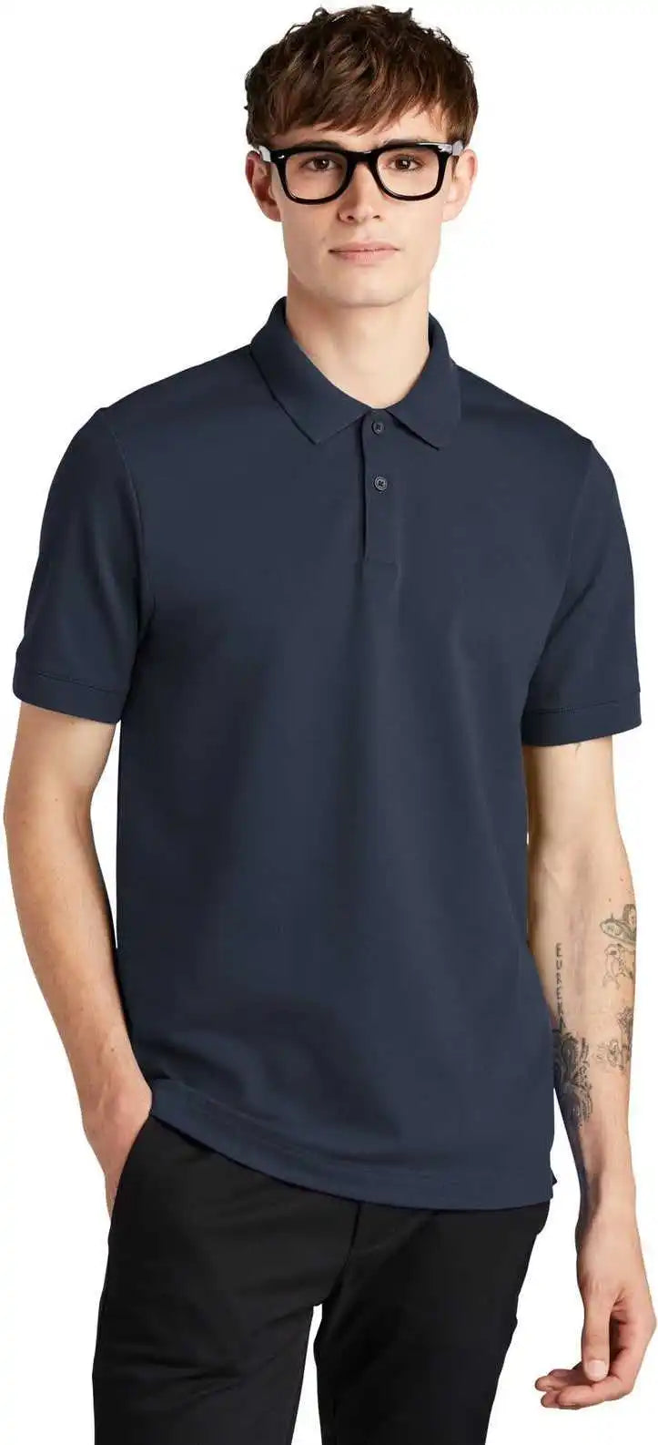 Mercer + mettle Mm1000 Stretch Heavyweight Pique Polo - Night Navy